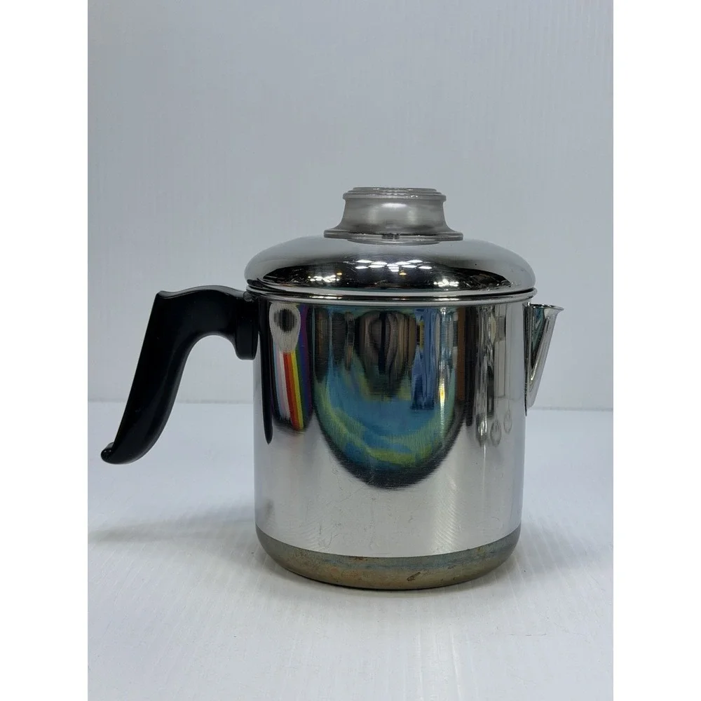 Vintage Revere Ware RARE 5 Cup Percolator Coffee Pot 83 Copper Bottom 1801 USA